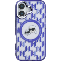 Karl Lagerfeld IML Monogram K&CH Heads Cover с MagSafe за iPhone 16 - Лилав