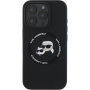 Karl Lagerfeld K&CH Heads Silicone Cover с MagSafe за iPhone 16 Pro - черен