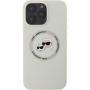 Karl Lagerfeld Силиконов калъф K&CH Heads с MagSafe за iPhone 16 Pro Max - бежов
