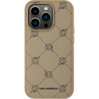 Калъф Karl Lagerfeld Karl Heads Pattern с MagSafe за iPhone 14 Pro Max - бежов