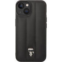 Karl Lagerfeld Quilted Puffy Ikonik Logo кейс за iPhone 14 Plus - черен