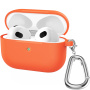 Силиконов калъф с карабинер за AirPods 3 - оранжев