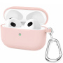 Силиконов калъф с карабинер за AirPods 3 - розов