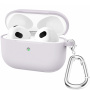 Силиконов калъф с карабинер за AirPods 3 - цвят лавандула