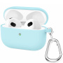 Силиконов калъф с карабинер за AirPods 3 - тюркоазен