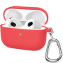 Силиконов калъф с карабинер за AirPods 3 - коралова
