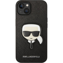 Karl Lagerfeld Saffiano Karl Head кейс за iPhone 14 Plus - черен