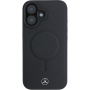 Mercedes Smooth Leather case с MagSafe за iPhone 16 - черен