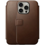 Nomad Modern Leather Folio флип калъф с MagSafe за iPhone 15 Pro Max - кафяв