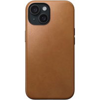Nomad Modern Leather кожен кейс с MagSafe за iPhone 15 Plus - кафяво като седло