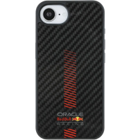 Oracle Red Bull Racing Carbon Powerbar калъф с MagSafe за iPhone 16e / 17e - черен
