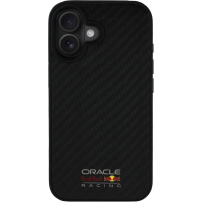 Oracle Red Bull Racing Carbon Shiny Logo cover с MagSafe за iPhone 16 - черен