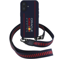 Oracle Red Bull Racing Калъф Vertical Logo с каишка и MagSafe за iPhone 16 - тъмно син