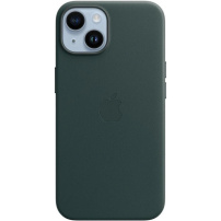 Оригинален Apple кожен кейс с MagSafe за iPhone 14 - борово зелено