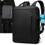 WEPOWER W-1331 2v1 раница и чанта с външен USB порт за iPad / MacBook до 16" - черен