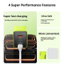 WEKOME WP-U45 GaN адаптер за бързо зареждане с портове 2x USB-C / USB-A - 65W - зелен