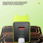 WEKOME WP-U45 GaN адаптер за бързо зареждане с портове 2x USB-C / USB-A - 65W - зелен