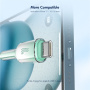 ENKAY Ice Clear оплетен кабел за зареждане и данни - USB-C към USB-C - 2 m - черен