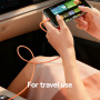 USAMS SJ775 оплетен кабел за зареждане и данни с подсветка - USB-C към USB-C - 1,2 m - черен