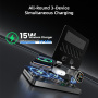 CYJ-268 4в1 безжична стойка с USB-C кабел и стойка за iPad за iPhone / Apple Watch / AirPods - 15W - черен