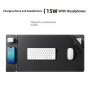 S1300 двустранна подложка за клавиатура и мишка с безжично зареждане за iPhone / AirPods - черна