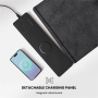S1300 двустранна подложка за клавиатура и мишка с безжично зареждане за iPhone / AirPods - черна
