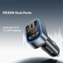 ESSAGER ES-F748 Bluetooth FM трансмитер за кола с портове USB-C / 2x USB-A - 35W - черен