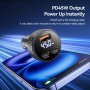 ESSAGER ES-CC25 зарядно за кола с дисплей и портове 2x USB-C / USB-A - 108W - черна