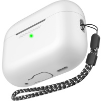 AhaStyle силиконов калъф с каишка за AirPods Pro 2 - бял