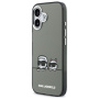 Karl Lagerfeld IML K&CH Heads Logo прозрачен калъф с MagSafe за iPhone 17 - сив