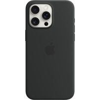 Оригинален Apple силиконов кейс с MagSafe за iPhone 15 Pro Max - черен