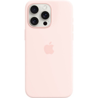Оригинален Apple силиконов кейс с MagSafe за iPhone 15 Pro Max - светлорозов