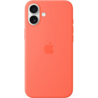 Оригинален Apple силиконов кейс с MagSafe за iPhone 16 Plus - мандарина