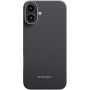 Pitaka Капак MagEZ 5 с шарка от карбонови влакна и MagSafe за iPhone 16 Plus - сив