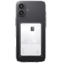 Spigen Прозрачен капак Crystal Slot с джоб за карта за iPhone 16 - прозрачен