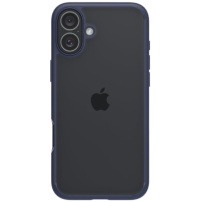 Spigen Ultra Hybrid прозрачен калъф с цветна рамка за iPhone 16 - тъмносин