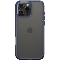 Spigen Ultra Hybrid прозрачен калъф с цветна рамка за iPhone 16 Pro - тъмносин