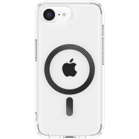 Spigen Ultra Hybrid прозрачен калъф с MagSafe с десен от карбонови влакна за iPhone 16e / 17e - прозрачен
