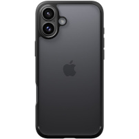 Spigen Ultra Hybrid матов прозрачен калъф с цветна рамка за iPhone 16 Plus - черен