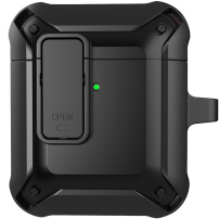 Super устойчив калъф с карабинер за AirPods 1 / 2 - черен