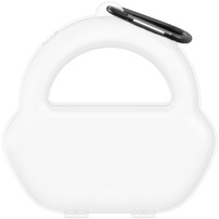 Защитен полупрозрачен калъф с карабинер за AirPods Max 1 / 2 - бяло