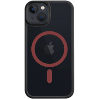Прозрачен калъф Tactical Hyperstealth 2.0 с MagSafe за iPhone 13 - черно-червено