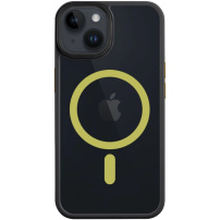 Прозрачен калъф Tactical Hyperstealth 2.0 с MagSafe за iPhone 14 - черно-жълто