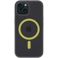 Прозрачен калъф Tactical Hyperstealth 2.0 с MagSafe за iPhone 15 - черно-жълто