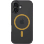 Tactical Hyperstealth 2.0 прозрачен калъф с жълт MagSafe за iPhone 16 - черен