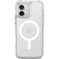UNIQ Combat Luminous MagClick Cover със светеща в тъмното рамка и MagSafe за iPhone 16 - Прозрачен