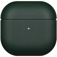 Защитен кожен калъф за AirPods 4 / 5 - тъмнозелен