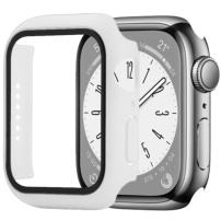 Enkay защитен калъф със закалено стъкло за Apple Watch 45mm - бяло