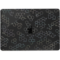 Гланцов прозрачен кейс с химични формули за MacBook Air 13" (A2681 / A3113 / A3240 / A3449) - черен