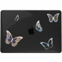 Гланцов прозрачен кейс с пеперуди за MacBook Air 13" (A2681 / A3113 / A3240 / A3449) - черен
